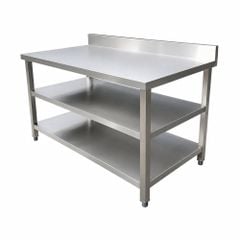 Bàn bếp inox có 2 giá phẳng TC-BB2PT