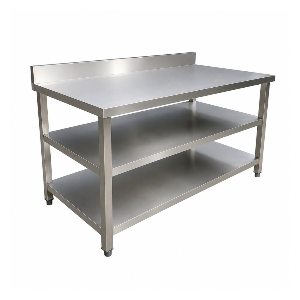 Bàn bếp inox có 2 giá phẳng TC-BB2PT
