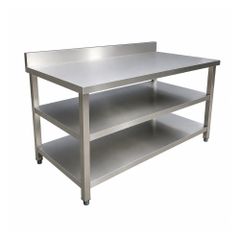Bàn bếp inox có 2 giá phẳng TC-BB2PT
