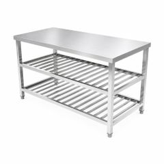 Bàn chặt inox có 2 giá nan TC-BC2GN