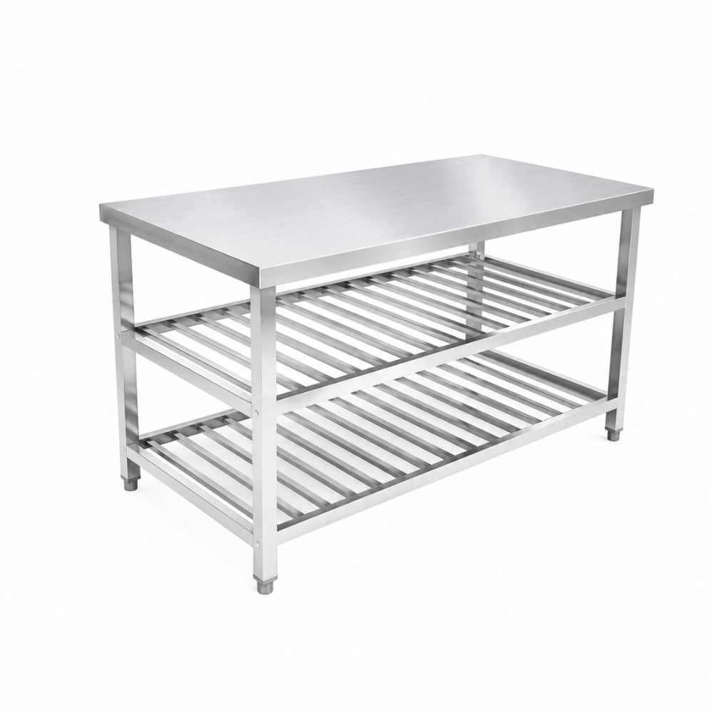 Bàn chặt inox có 2 giá nan TC-BC2GN