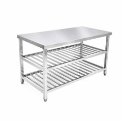 Bàn chặt inox có 2 giá nan TC-BC2GN