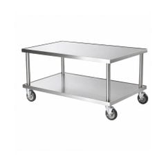 Bàn inox 2 tầng có chân di động