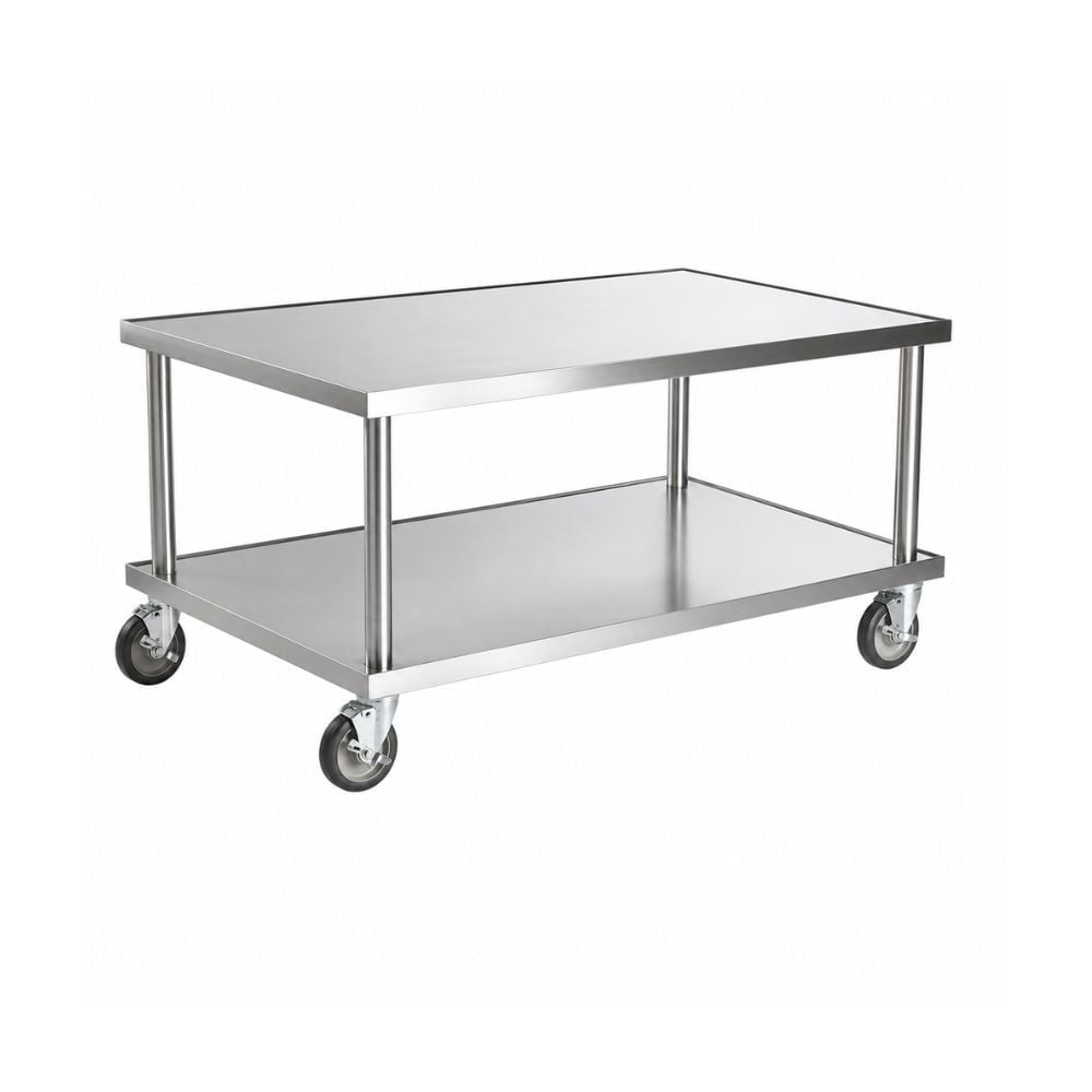 Bàn inox 2 tầng có bánh xe TC-B2TX
