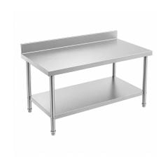 Bàn Inox 2 tầng có thành sau