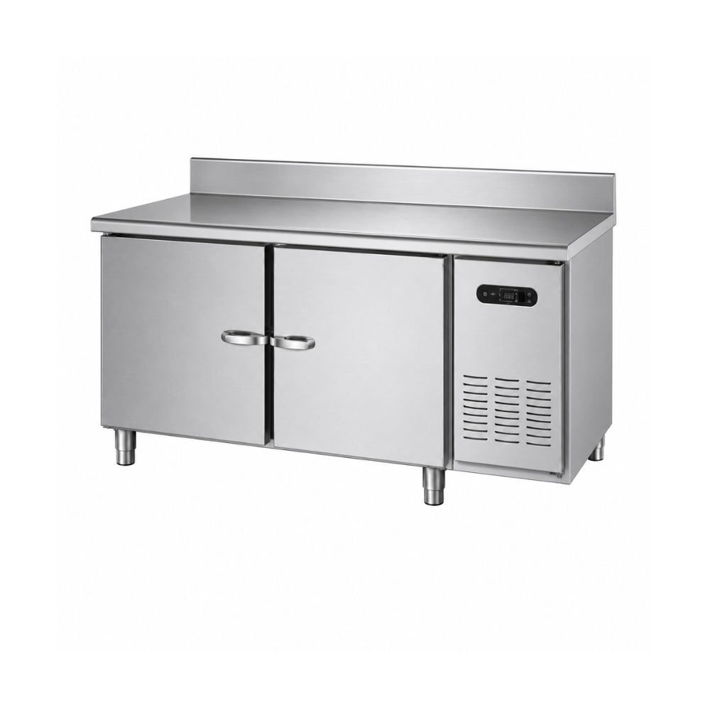 Bàn Inox kèm tủ có thành sau