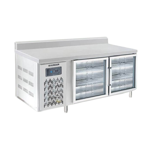 Hình ảnh Bàn mát 2 cánh kính có thành sau BERJAYA B2D/C6/6-SM