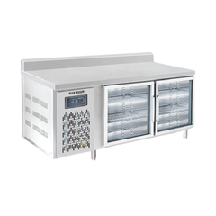 Bàn mát 2 cánh kính có thành sau BERJAYA B2D/C6/6-SM