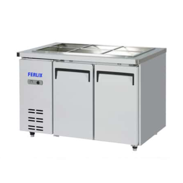 Hình ảnh Bàn salad Ferlix  2 cánh inox 1m2 FL-2DS4