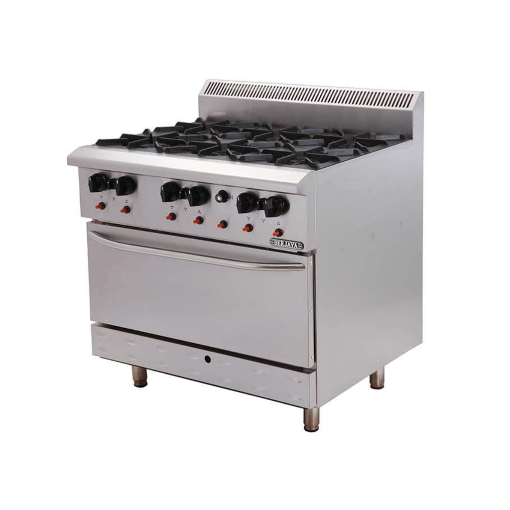 Bếp âu 6 họng có lò nướng Berjaya DRO6-17