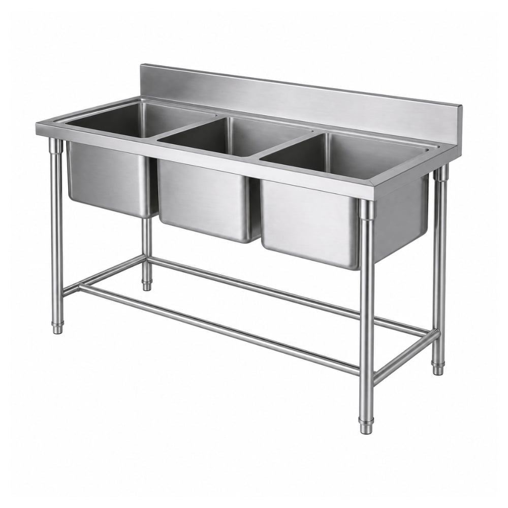 Chậu rửa ba inox công nghiệp TC-CR03