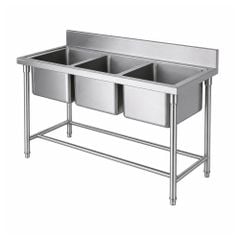 Chậu rửa ba inox công nghiệp TC-CR03