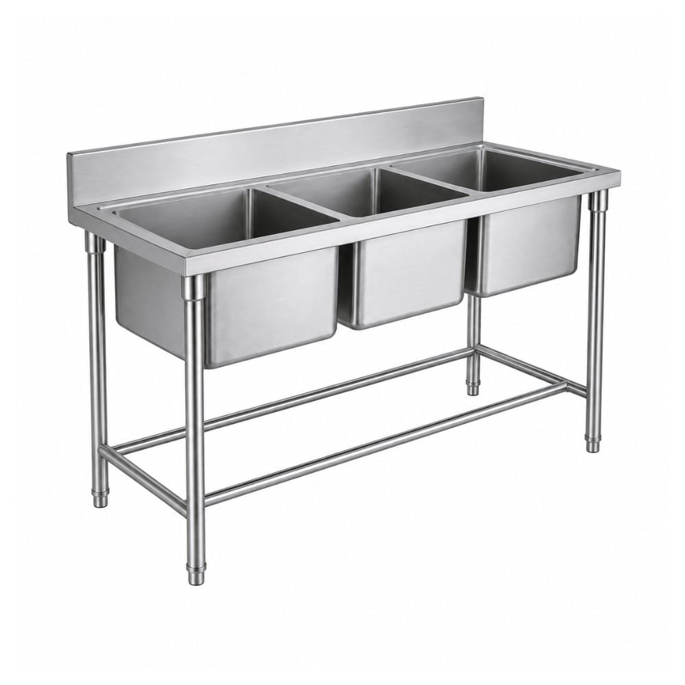 Chậu rửa ba inox công nghiệp TC-CR03