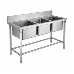Chậu rửa ba inox công nghiệp TC-CR03