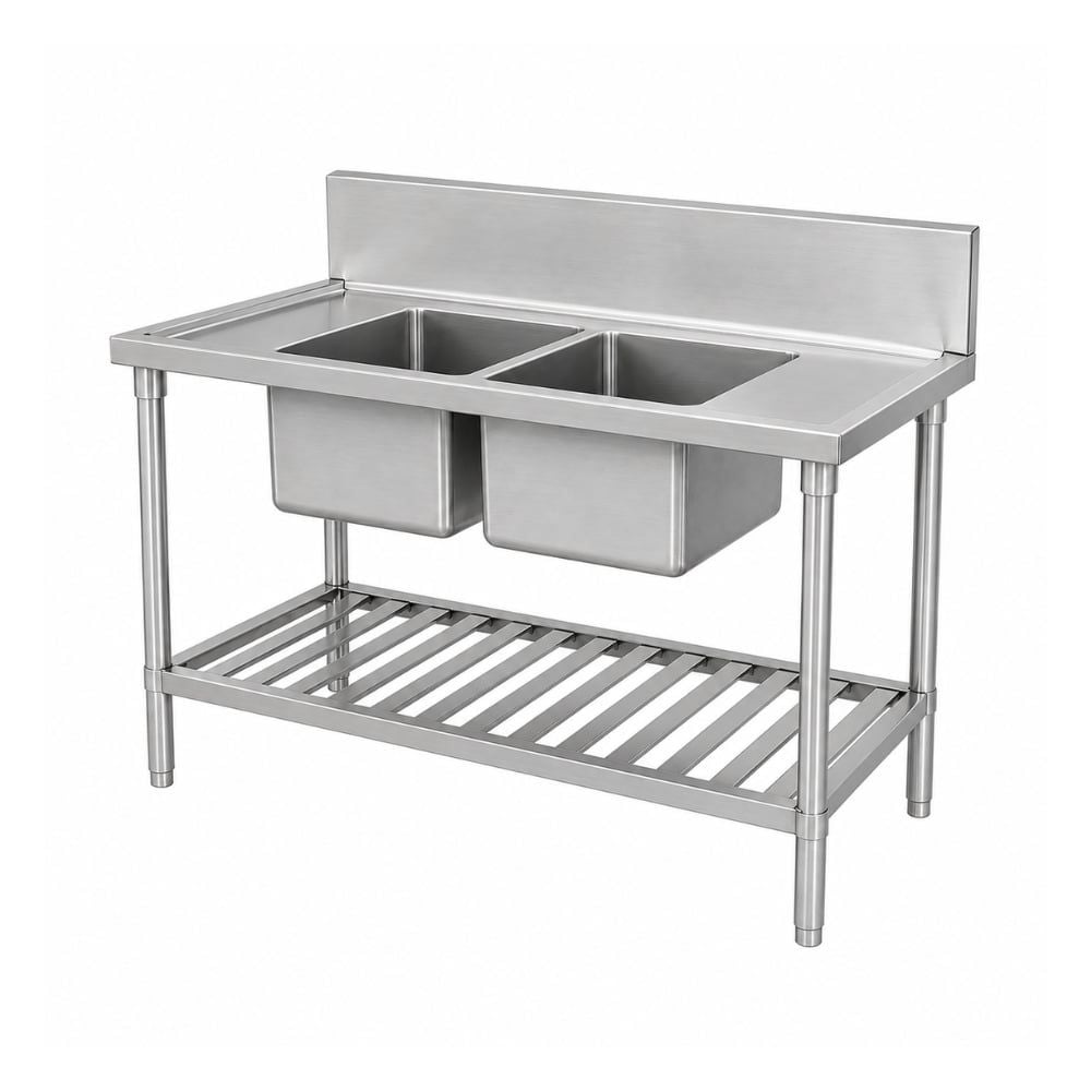 Chậu rửa đôi có giá nan TC-CR02N
