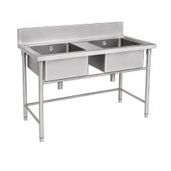 Chậu rửa đôi inox công nghiệp TC-CR02