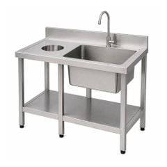 Chậu rửa đơn cánh trái có lỗ xả rác TC-CR1TR