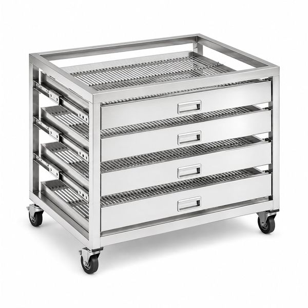 Hình ảnh của giá úp cốc inox 304 4 tầng di động