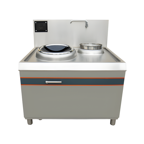 Hình ảnh Bếp xào đơn kèm bầu nước điện từ 8kw mặt chính diện