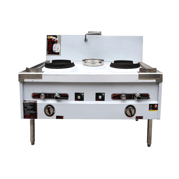 Hình ảnh Bếp Á 2 họng đất quạt thổi 1m8 có bầu nước mặt chính diện