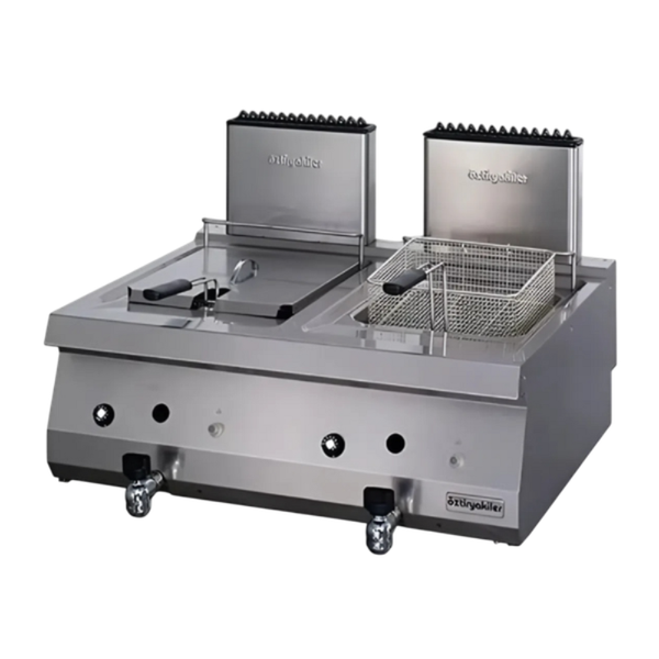 Hình ảnh Bếp chiên nhúng đôi dùng ga Ozti OFGI 8070 mặt chính diện