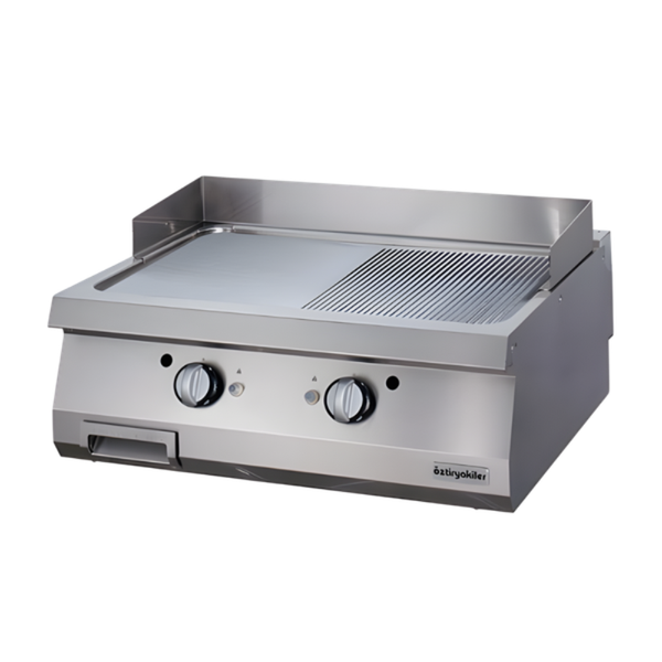 Hình ảnh Bếp chiên nửa phẳng nửa nhám dùng gas Ozti OGG 8070 1/2 N mặt chính diện