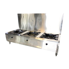 Bếp hầm công nghiệp 3 họng 2 vòi nước