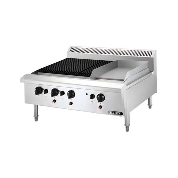 Hình ảnh Bếp nướng chiên bề mặt dùng gas BERJAYA CB3BGG1B-17 mặt chính diện