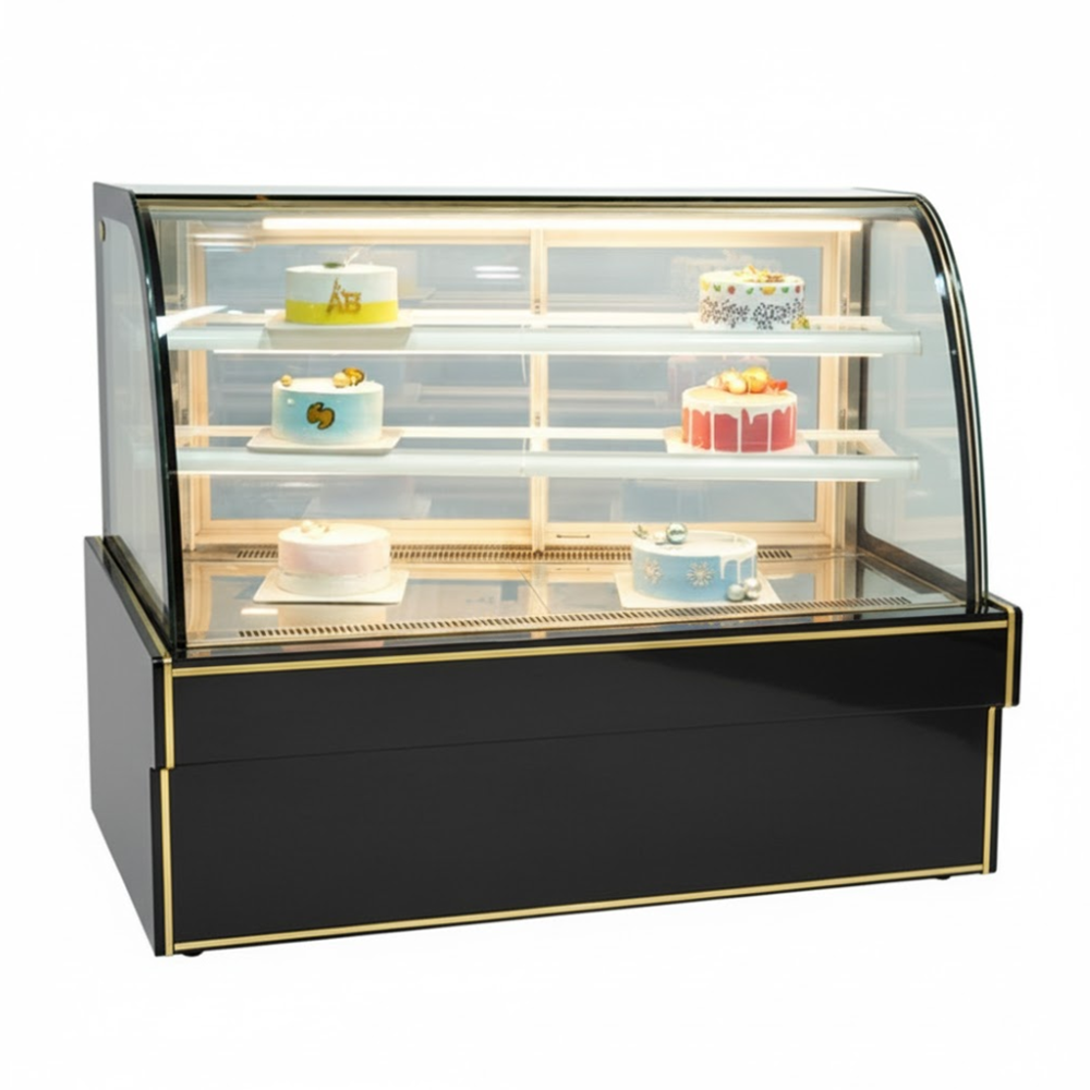 Tủ bánh kem 3 tầng kính cong 1m5