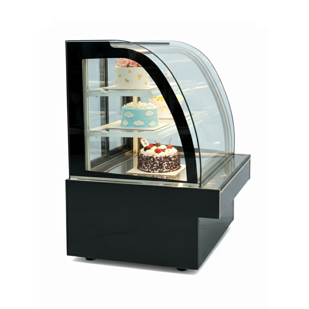 Tủ bánh kem 3 tầng kính cong 90cm
