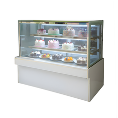 Tủ bánh kem 3 tầng kính vuông 1m5 đá nhô