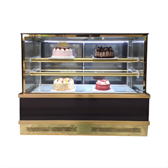 Tủ bánh kem 3 tầng kính vuông 1m5 sấy kính 2 mặt