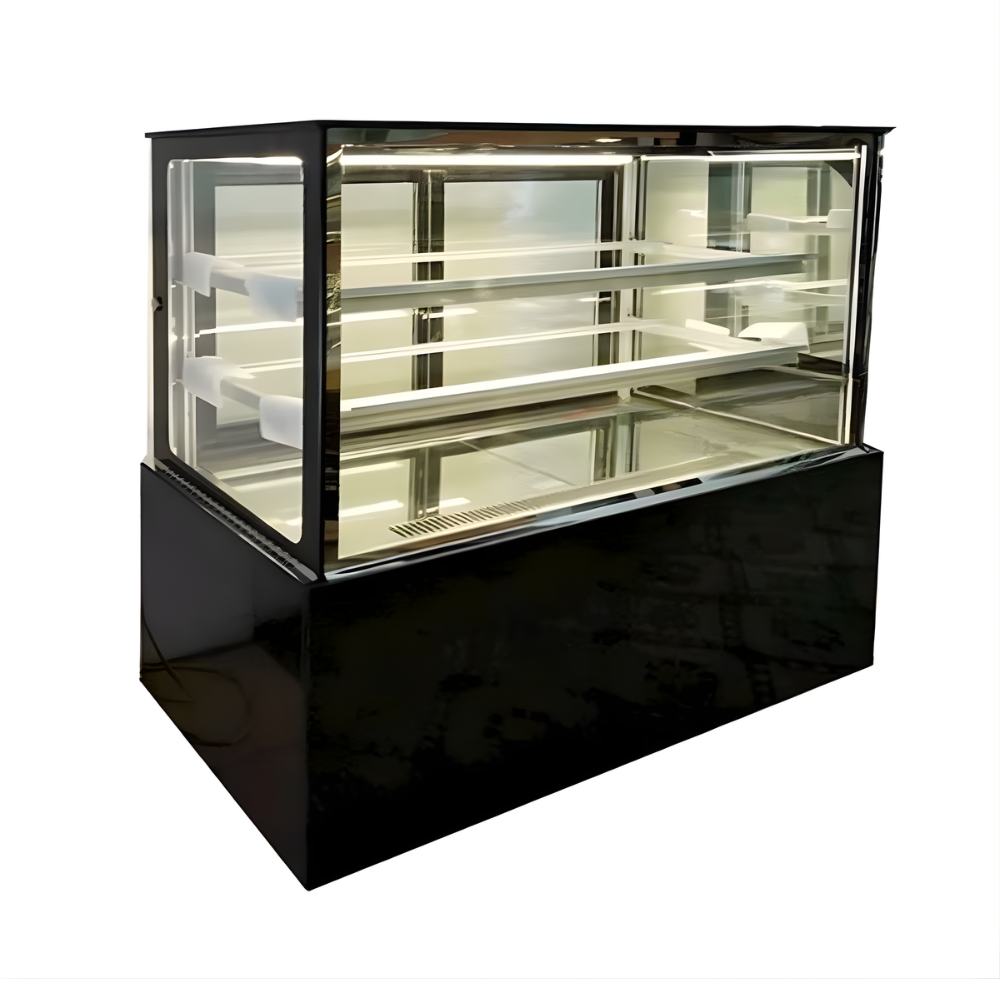 Tủ bánh kem 3 tầng kính vuông 1m8