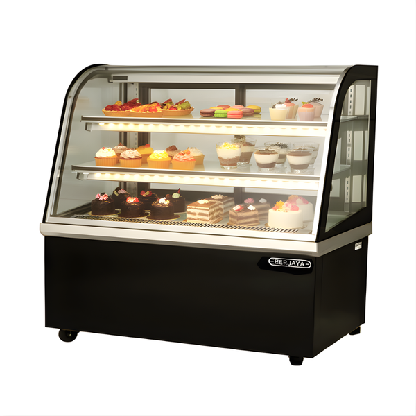 Hình ảnh Tủ bánh kem BERJAYA kính cong CCS15SB13-2FB 1m5 mặt góc bên trái