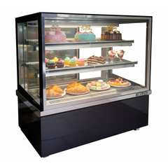 Tủ bánh kem BERJAYA kính vuông RCS18SB13-2FB