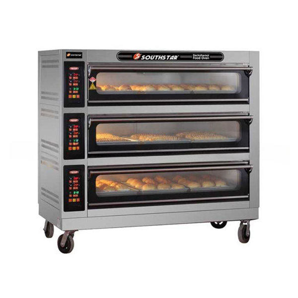 Hình ảnh nghiêng phải của Lò nướng bánh dùng Gas 3 tầng 9 khay