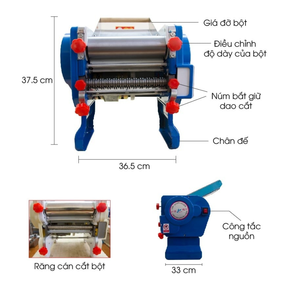 Máy cán bột mì mini DZM-200B