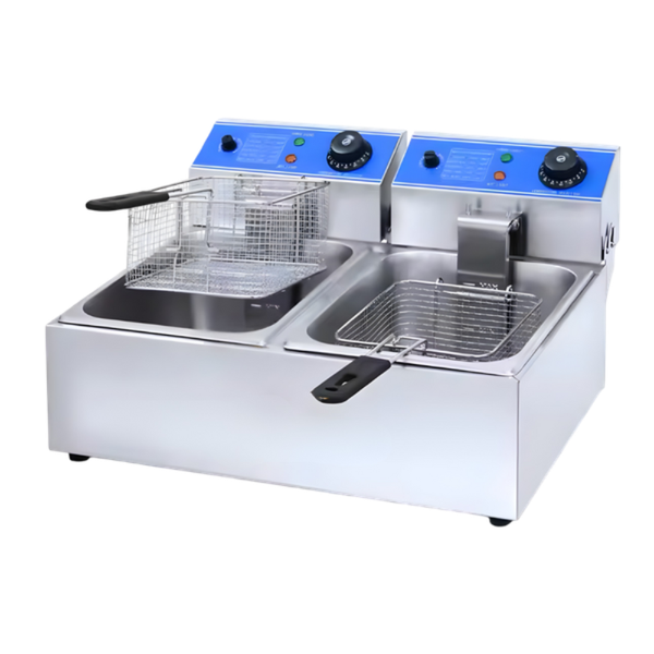 Hình ảnh Bếp chiên nhúng đôi dùng điện HEF‑82A ( Có thêm giới hạn nhiệt độ) mặt chính diện