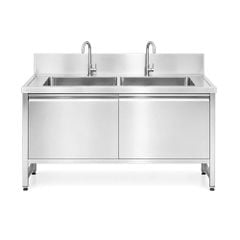 Quầy chậu rửa đôi inox 1m7