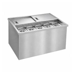 Thùng đá inox có khay topping TC-TDTP2