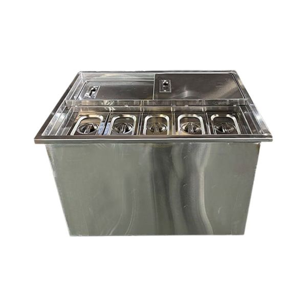 Thùng đá inox có khay topping TC-TDTP2