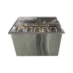 Thùng đá inox có khay topping TC-TDTP2