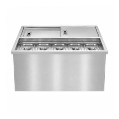 Thùng đá inox có khay topping TC-TDTP2