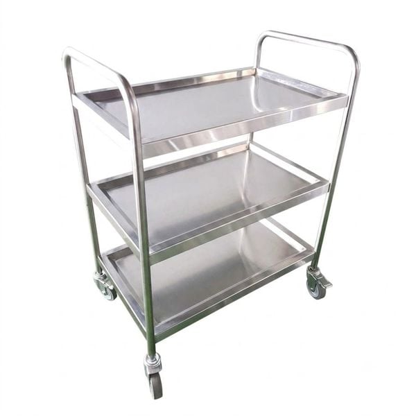 Xe đẩy inox 3 tầng TC-XD03