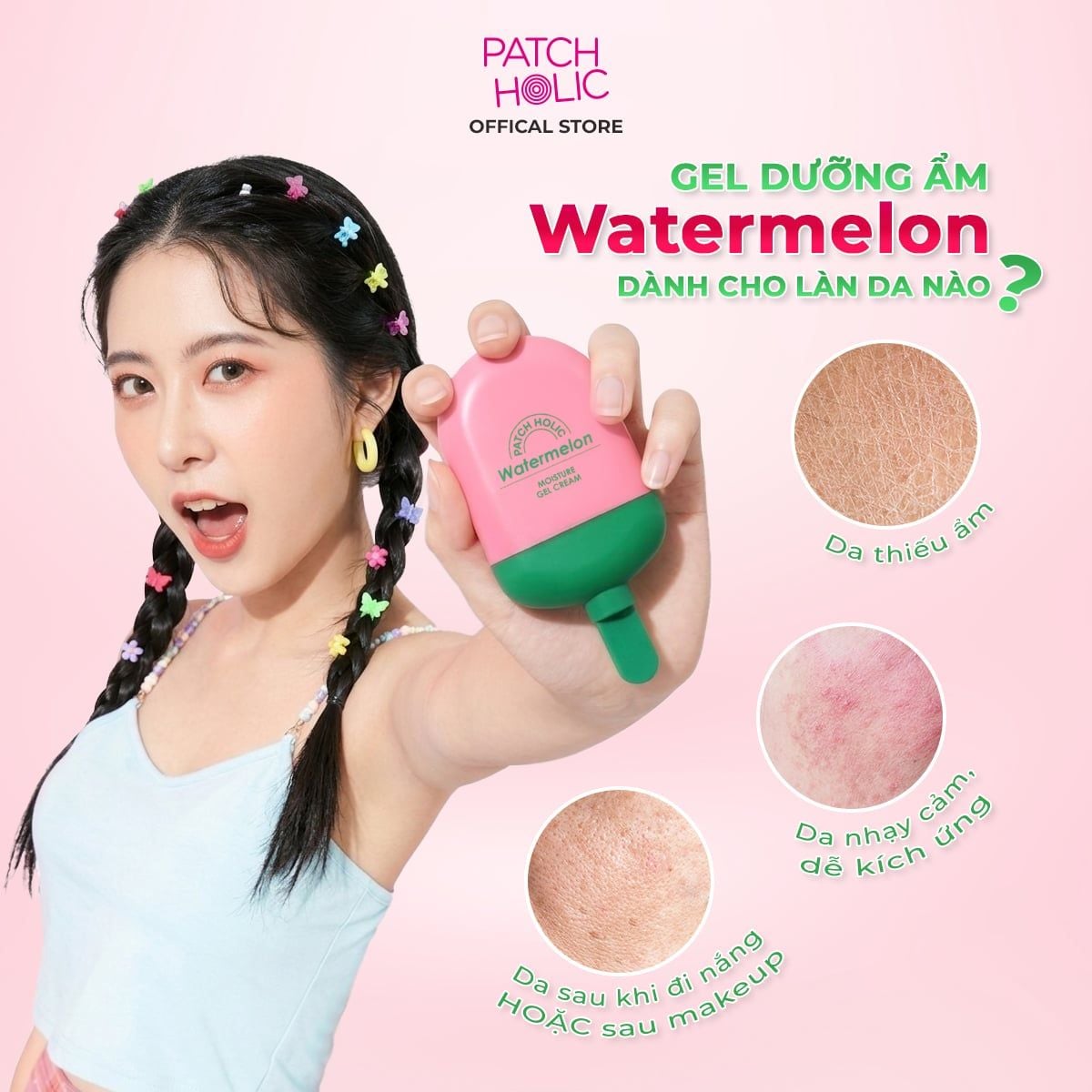  Kem Dưỡng Cấp Ẩm Chiết Xuất Dưa Hấu Patch Holic 