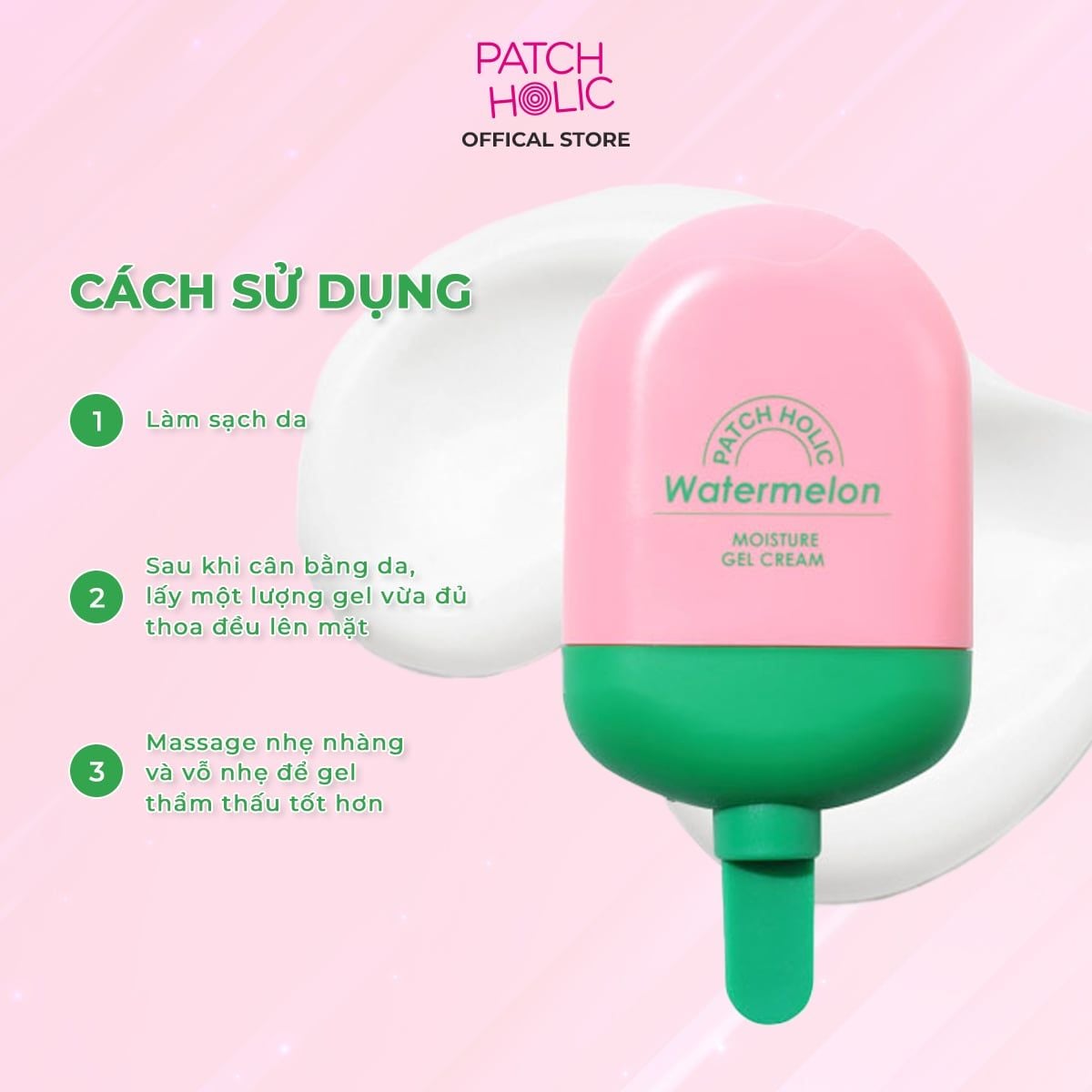  Kem Dưỡng Cấp Ẩm Chiết Xuất Dưa Hấu Patch Holic 