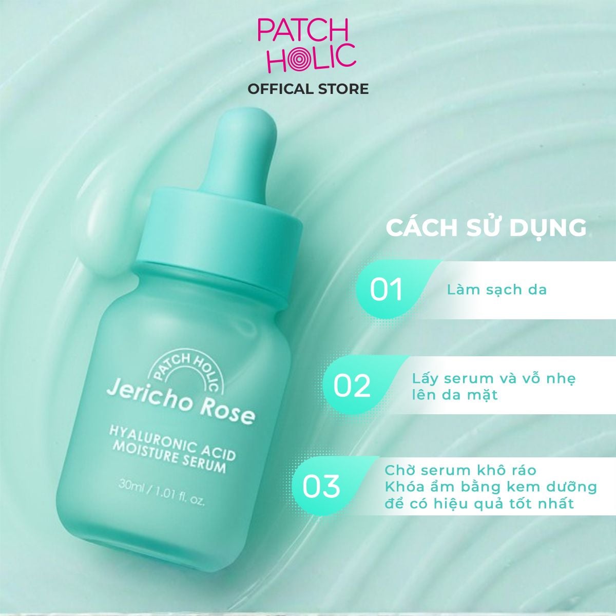  Serum Cấp Ẩm Chiết Xuất Hoa Hồng Jericho Patch Holic 
