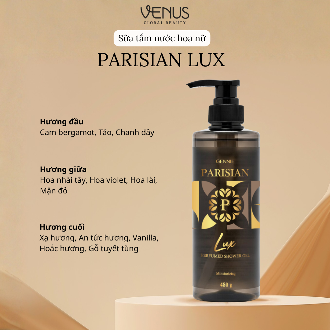  Sữa tắm Nước hoa Nữ Gennie Parisian 480ml hương thơm sang trọng, quyến rũ 