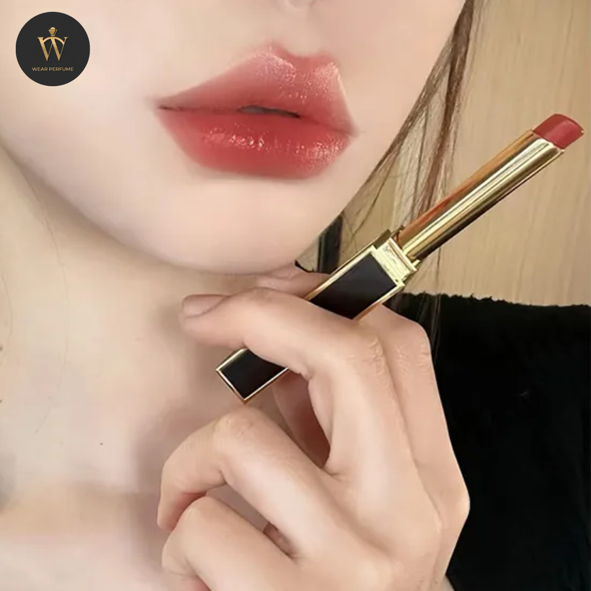  Son Tom Ford Slim Lip Color Shine Lipstick 152 Rose Corset - Màu Hồng Đỏ Đất 