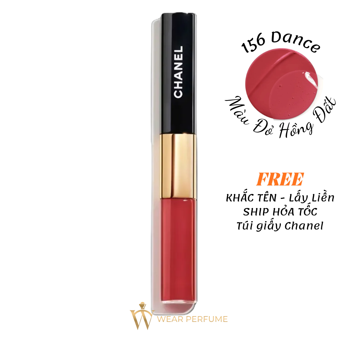  Son Kem Chanel Le Rouge Duo Ultra Tenue Ultrawear Liquid Lip 156 Dance – Màu Đỏ Hồng Đất 